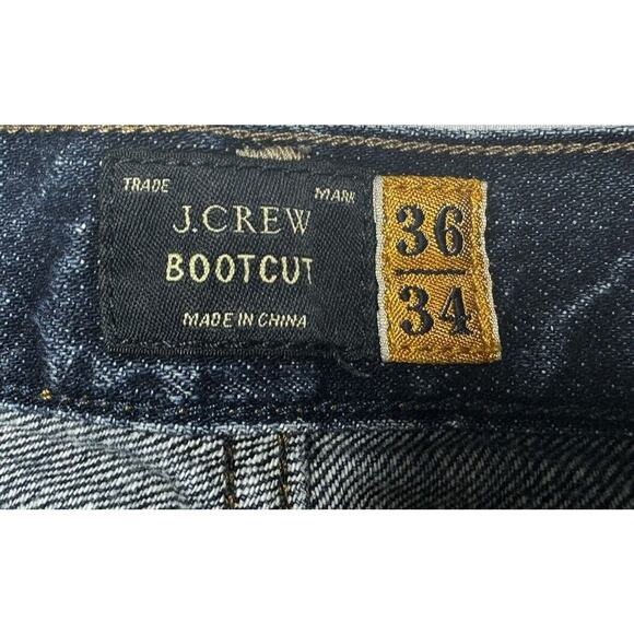 J. Crew Men's Style 29071 Dark Wash Bootcut Blue Denim Jeans - Size 36x30 - Picture 5 of 7